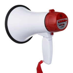 Megafon cu carcasa si maner pliabil, functie de vorbire si efecte sonore, 10W, alb-rosu - Img 2