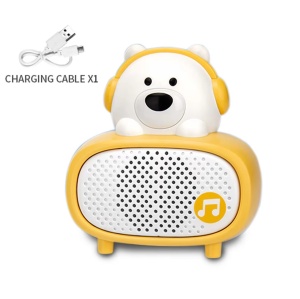Microfon si difuzor pentru karaoke, pentru copii 3 ani+, Bluetooth, Plastic, Alb-Galben - Img 6