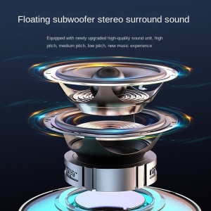 Mini boxa portabila cu extra bass, RGB, sunet 360°, HD, bluetooth 5.0, USB Type-C, negru - Img 10