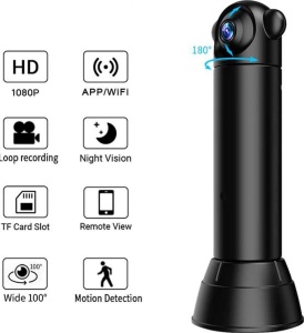 Mini camera de supraveghere SX82, WiFi, tip baby monitor, HD, infrarosu, senzor de miscare, negru - Img 8
