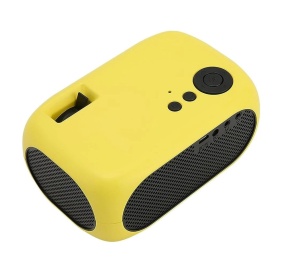 Mini videoproiector LED, portabil, 1080P, 1200LM, HDMI, Micro SD si USB, cu telecomanda, home cinema, galben - Img 5
