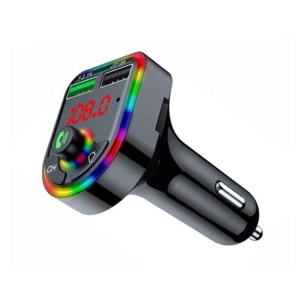 Modulator FM, cu Bluetooth 5.0, incarcare rapida, 3 porturi de incarcare, RGB, negru - Img 1