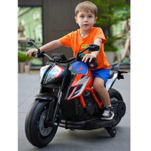 Motocicleta electrica pentru copii 3 ani+, Motor 50W, Baterie 12V7AH, cu roti ajutatoare, lumini si muzica - Img 9