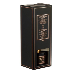 Odorizant pentru camera, cu 6 betisoare si ulei , aroma de orhidee, 100 ml, 8.5x8x23 cm, negru - Img 2