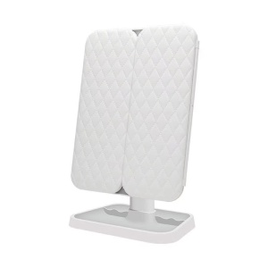 Oglinda cosmetica cu LED pentru make-up, zoom 2X si 3X, lumina reglabila, buton touch, USB, alb - Img 3