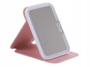 Oglinda de machiaj portabila cu LED, Incarcare USB, Design compact cu husa