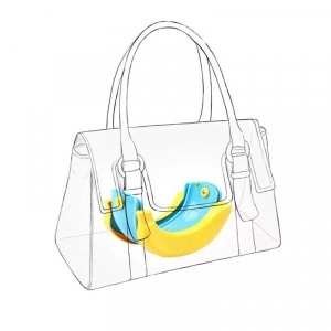 Olita pliabila si reductor WC, Banana Travel Potty, 2 in 1, plastic, 22x12x11 cm, albastru-galben - Img 3