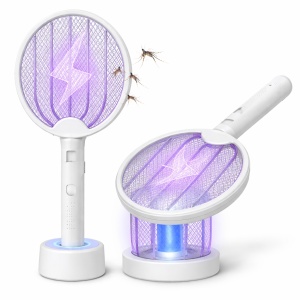 Paleta electrica 2 in 1 anti-tantari si functie de lampa LED
