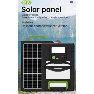 Panou solar 15W cu acumulator 1200mAh, GD-100S, portabil, cu mufe pentru incarcare devide-uri, 29x19cm, negru - Img 8