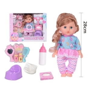 Papusa interactiva, cu hainute si accesorii, functii realiste, pentru copii 18+ luni, 28 cm lungime, multicolor - Img 4