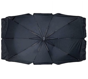 Parasolar auto pentru parbriz, tip umbrela, rezistent UV, negru-argintiu - Img 1