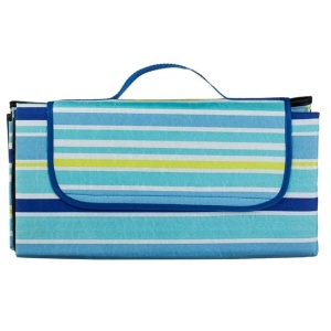 Patura pentru picnic, Dimensiune 150x150cm, Albastru cu Dungi - Img 2