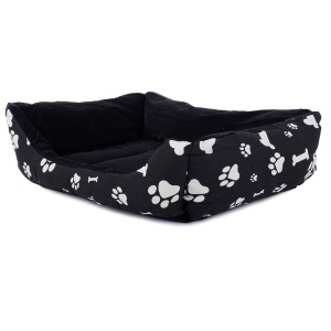 Patut pentru animale de companie, material textil moale, Dimensiune 62x48x15, negru - Img 5