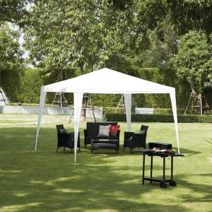 Pavilion de gradina Ecru, Dimensiune 2.4x2.4x3m, Cadru metalic, Copertina pentru umbra, Ideal evenimente outdoor - Img 2