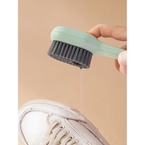 Perie pentru curatarea pantofilor sau hainelor cu recipient pentru detergent, plastic si cauciuc, 19 cm - Img 6