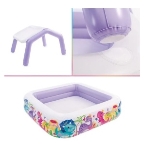 Piscina Acoperita ”Sun Shade” pentru Copii, capacitate 295 L, dimensiuni 157xx157x122 cm, violet-multicolor - Img 4