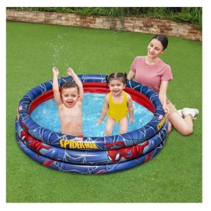 Piscina Gonflabila pentru copii, Bestway, model Spiderman, capacitate 200 L, Ø1.22x0.30m, rosu-albastru - Img 4