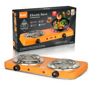 Plita electrica cu inductie, cu 2 arzatoare, 2 x 2000W, control temperatura, protectie la supraincalzire, portocaliu - Img 3