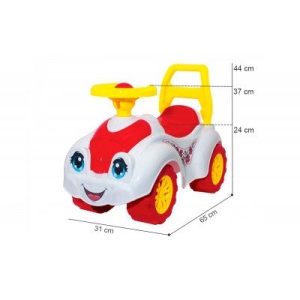 Premergator pentru copii 1 an+, Ride-on, masinuta vesela, cu claxon, floricele, multicolor - Img 3