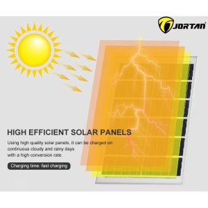 Proiector cu panou solar si telecomanda, Jortan, 200W, IP66, 6500k, 2000 LED-uri SMD, senzor de lumina, gri - Img 7
