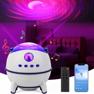 Proiector LED Starry Sky Nightlight cu difuzor Bluetooth, Alb - Img 2