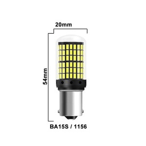 Set 2 becuri LED Canbus 1156 BA15S P21W 3014, cu 144 LED-uri, 20W, pentru marsarier, semnalizare, sau frana - Img 8