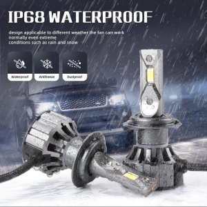 Set 2 becuri LED H4, Canbus, 120W, fara eroare, 12000LM, lumina alb-rece - Img 3