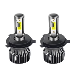 Set 2 becuri LED H4 COB, 100W, 12000 lumeni, lumina alb-rece - Img 1