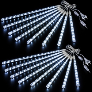 Set 2 Instalatii Luminoase de Craciun, Model Ploaie de Meteori, 16 Turturi LED luminosi, Lungime 80cm, Interconectabile, Rezistente la Temperaturi Scazute - Img 12