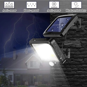 Set 2 Lampa Solara 100 LED-uri COB cu panou detasabil, Putere 30W, Senzor de lumina si miscare - Img 2