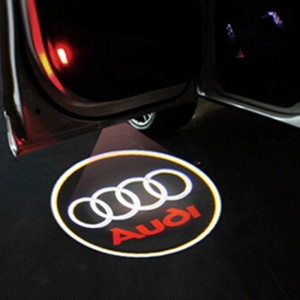 Set 2 lampi LED pentru portiera auto compatibil cu logo Audi - Img 1
