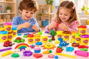 Set 24 pahare cu plastilina colorata pentru Copii, 3 Ani+, Culori Asortate, Usor de modelat si depozitat - Img 2