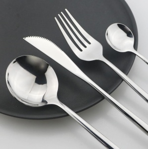 Set 24 tacamuri in stil portughez, din otel inoxidabil, persistenta indelungata, design ergonomic, Argintiu - Img 5