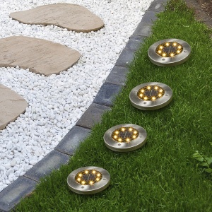 Set 4 lampi solare tip spot cu 8 Leduri pentru gradina, alee, scari, terasa, balcon - Img 2