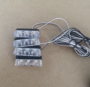 Set 4 lumini LED de avertizare rosu-albastru pentru grila, functii stroboscop, 36W, 12V - Img 7