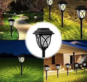 Set 4 x lampa solara felinar LED 43 cm patrate, pentru terasa, alee sau gradina - Img 4
