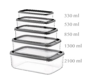 Set 5 caserole din plastic cu capac, 5 marimi diferite - Img 2