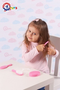 Set complet de coafat pentru fetite de 3 ani+, cu 7 piese, Roz - Img 3