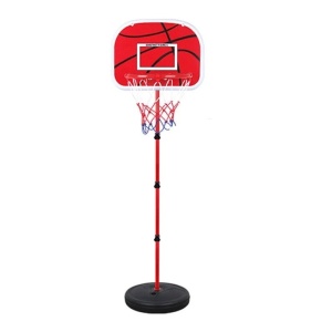 Set cos de baschet cu minge si accesorii, pentru copii 4 ani+, 202 cm inaltime maxima, rosu cu negru - Img 6