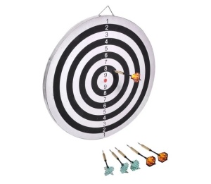 Set Darts cu 6 Săgeți, 14 ani+, 46 cm, negru/alb - Img 2