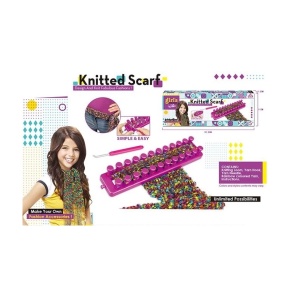 Set de creatie, pentru tricotat, cu accesorii pentru a crea un fular multicolor - Img 2