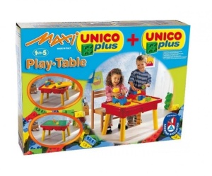 Set de joaca cu masuta si cuburi de constructie, Unico Plus, 31 piese pentru copii de la 1 la 5 ani - Img 2