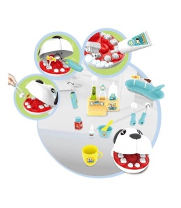Set de Joaca Dentistul de Catei, pentru Copii de 3 ani+, cu 17 piese, 34x31x16cm, Multicolor - Img 7