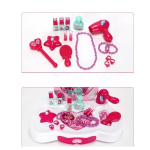 Set de Joaca Frumusete cu Masuta de Make-up, Telecomanda, Oglinda, Lumini/Sunete, Roz - Img 3