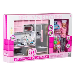 Set de joaca pentru copii Betty's Kitchen cu bucatarie si papusa bucatar, Accesorii incluse, Varsta 3+ ani - Img 4