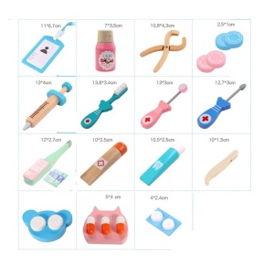 Set joaca doctor cu 23 de accesorii din lemn pentru copii +3 ani - Img 5