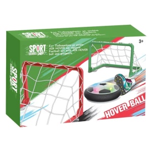 Set masa de fotbal Air Hover cu 2 porti si lumina, varsta 3+ ani, 31x8x21cm, verde-rosu - Img 1