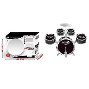 Set tobe Jazz Drum, pentru copii 3+ ani, plastic, 3kg, 47x37cm, negru-gri - Img 3