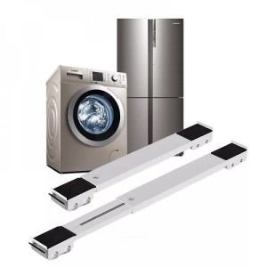Suport mobil extensibil, metalic, cu roti si baza telescopica pentru mutarea mobilei si a aparatelor mari, incarcare maxima de 300 kg, alb - Img 1
