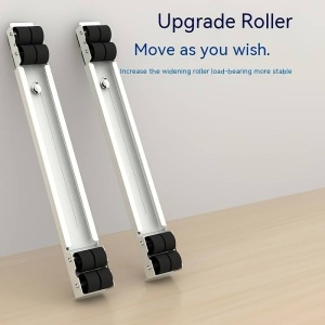 Suport mobil extensibil, metalic, cu roti si baza telescopica pentru mutarea mobilei si a aparatelor mari, incarcare maxima de 300 kg, alb - Img 9
